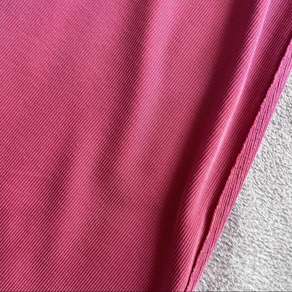 Anthropologie Saturday Sunday Waisted Cupro Ribbed Side Tie Dress Rose Pink Sz S - Picture 5 of 15